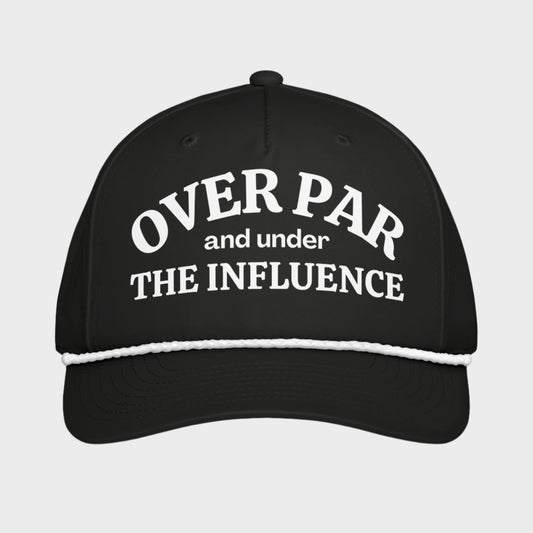 Over par and under the influence rope hat black